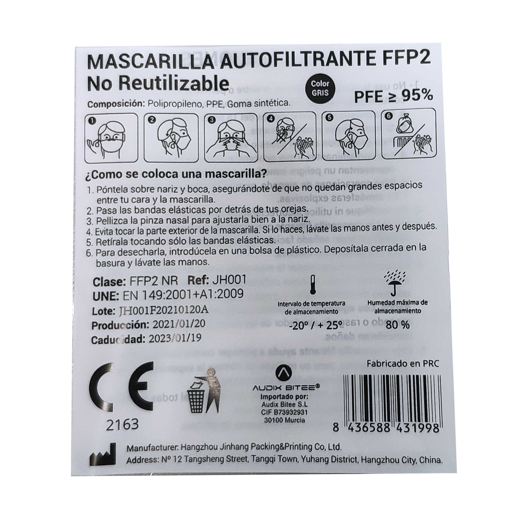 MASCARILLA FFP2 GRIS