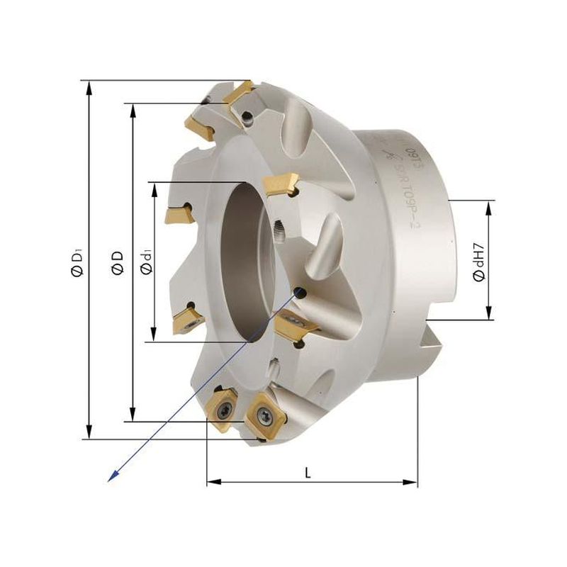 Fresa planear 45 grados Z10 refrig. int. D100,0mm