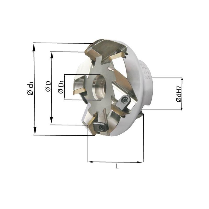 Fresa para planear 45 Z5 refrigeracion int. c/sujecionD63mm