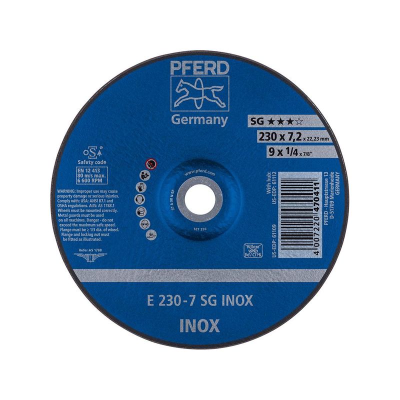 Disco desbastador A30NSG acodado V2A 125x 4,1 mm PFERD