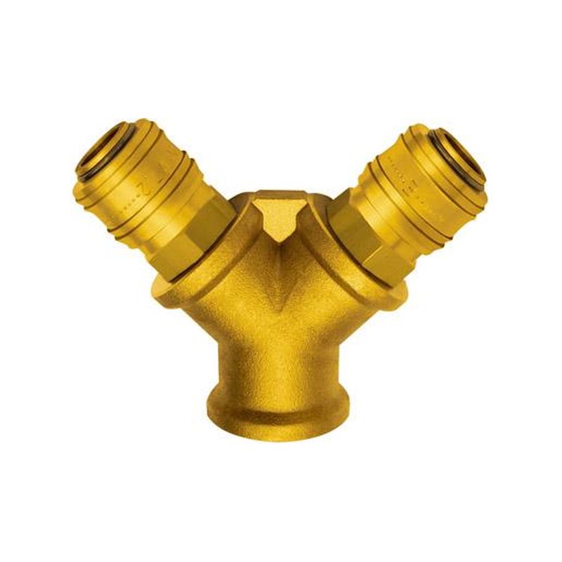 Distrib. c. 2 acopl. IG-G1/4 latón Riegler