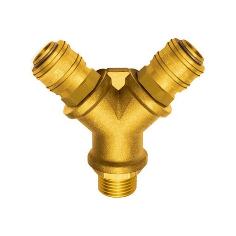 Distrib. c. 2 acopl. AG-G1/4 latón Riegler