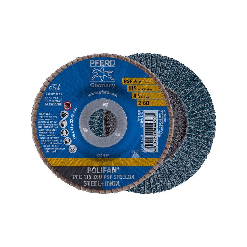 Disco abrasivo de laminasZ 60PSF recto 115mm K60Pferd