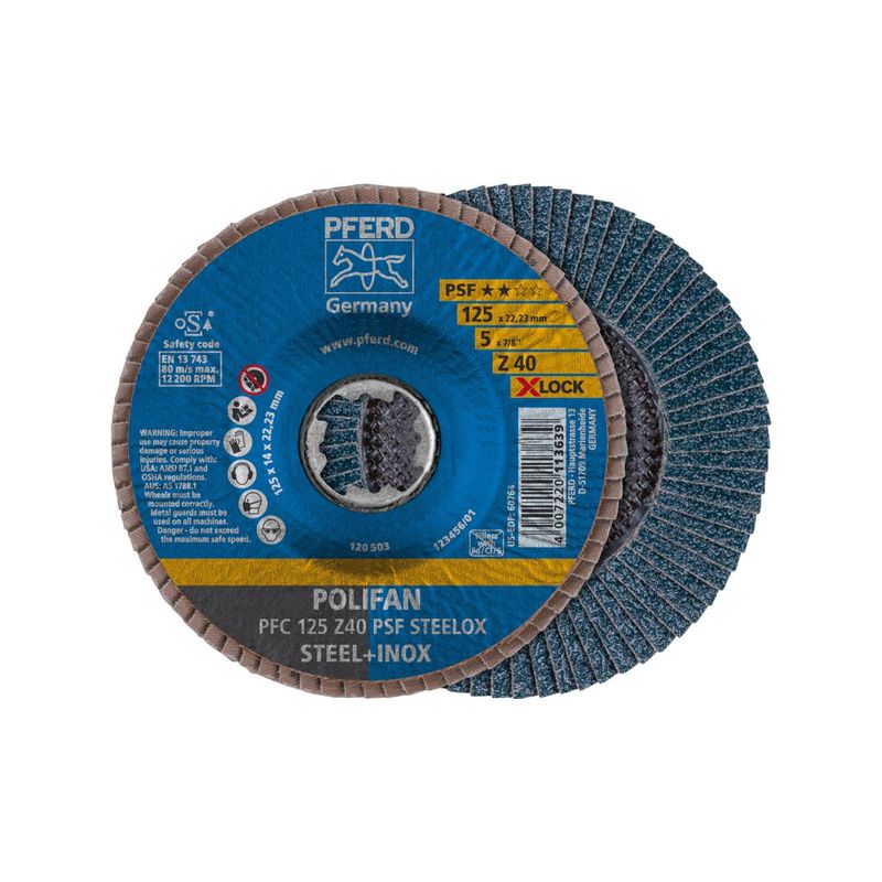 Disco abrasivo de laminasX-LOCK STEELOX K80PSF125mmPferd