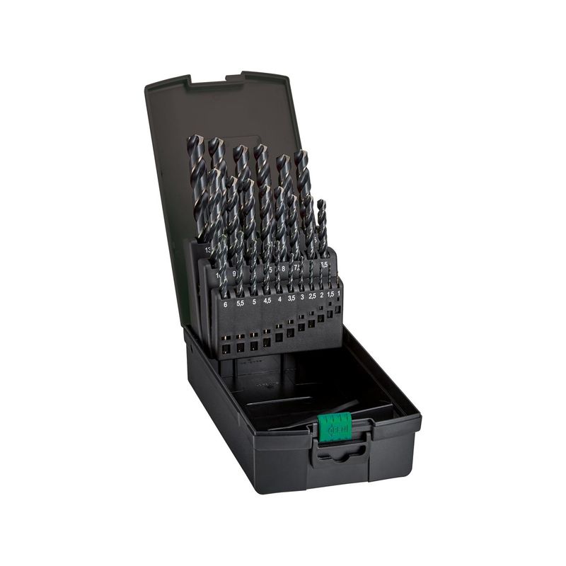Jgo broca espiral DIN338 HSS bronce 1-10mm19 pzas, FORTIS