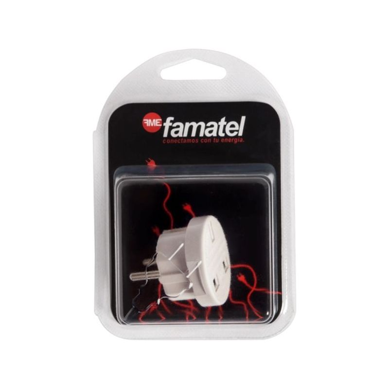 ADAPTADOR ELEC 100x145x55 10A-250V EUR-INGLES POLIC BL FAMAT