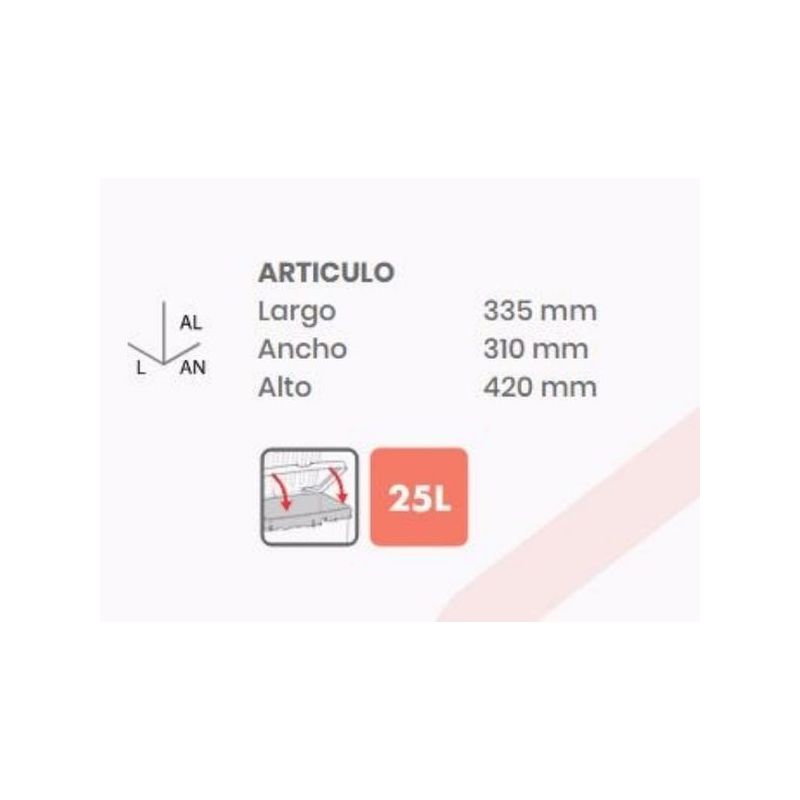 CUBO BAS. C/PEDAL 25LT PP METALIZ TREND TATAY