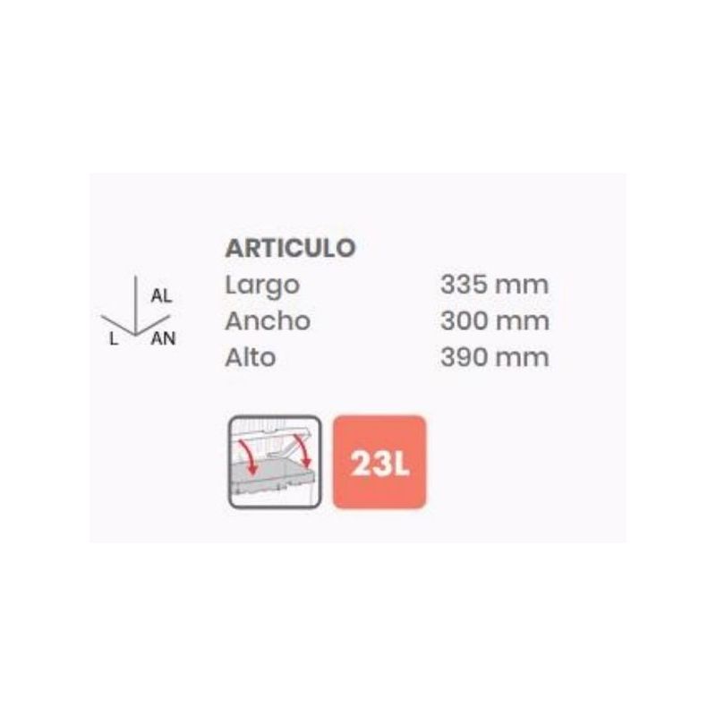 CUBO BAS. C/PEDAL 23LT PL GR TATAY