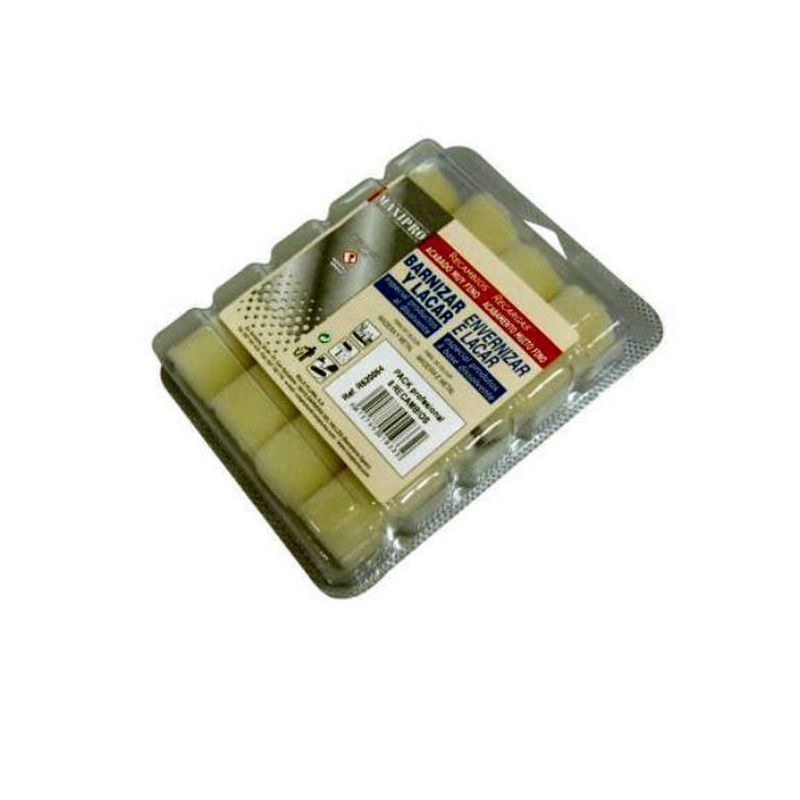 RODILLO PINT R/MINI 8 PZ 06 CM BARNIZAR/LACAR RULO PLUMA