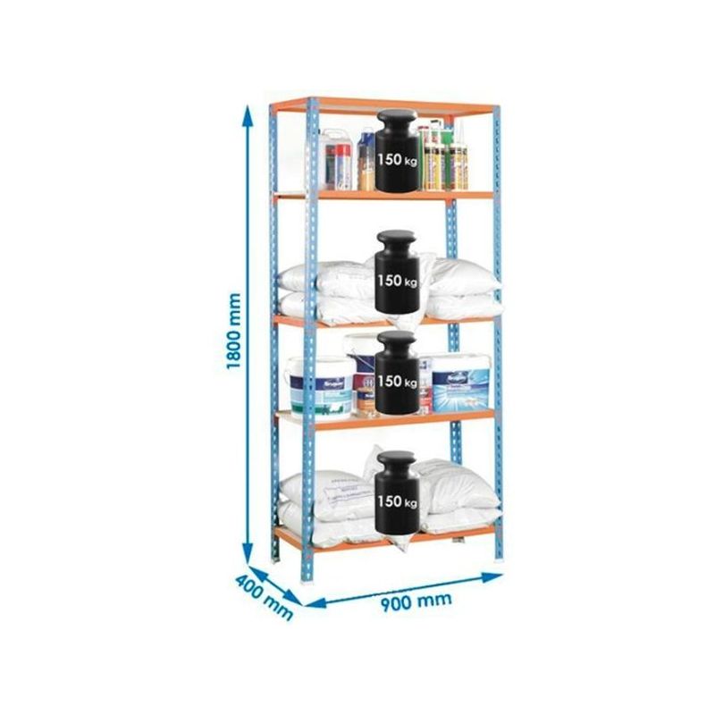 ESTANTERIA ORDEN 5B 1800X900X400MM S/T MET AZ/NA 150KG NIVEL
