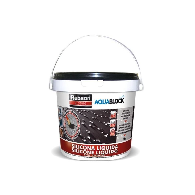 SILICONA LIQ ELAST100% 1 KG NEG IMP AQUABLOCK RUBSON