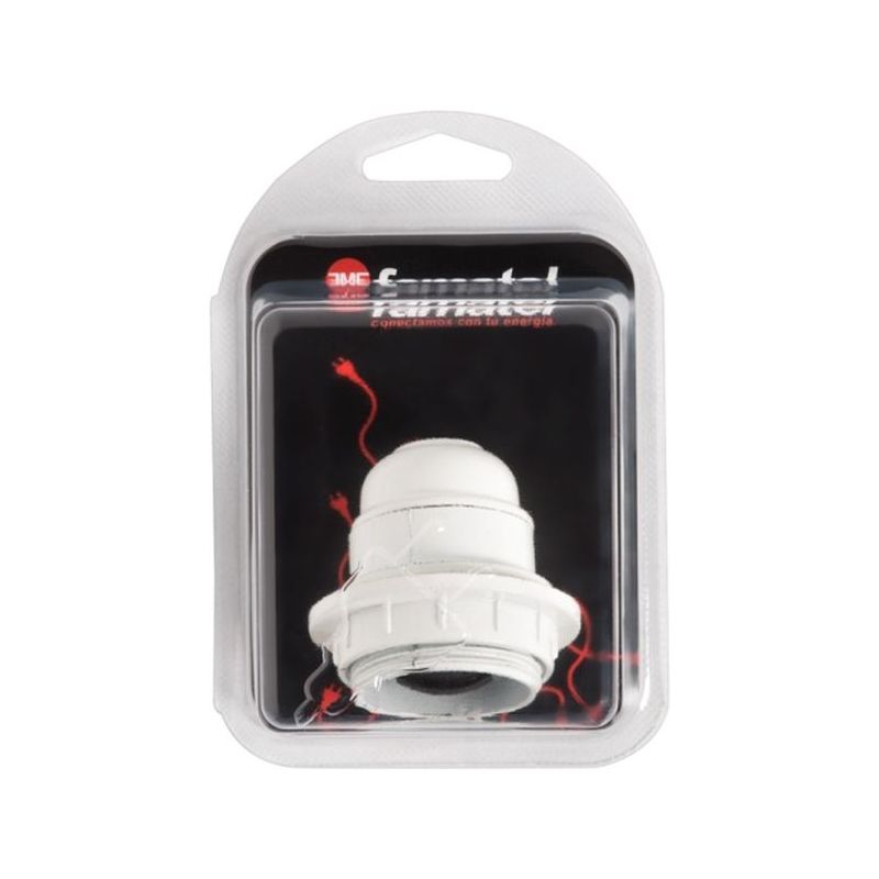 PORTALAMPARAS ELEC 100x145x65 ROSC+ARAN E27 BAQUEL BL FAMAT