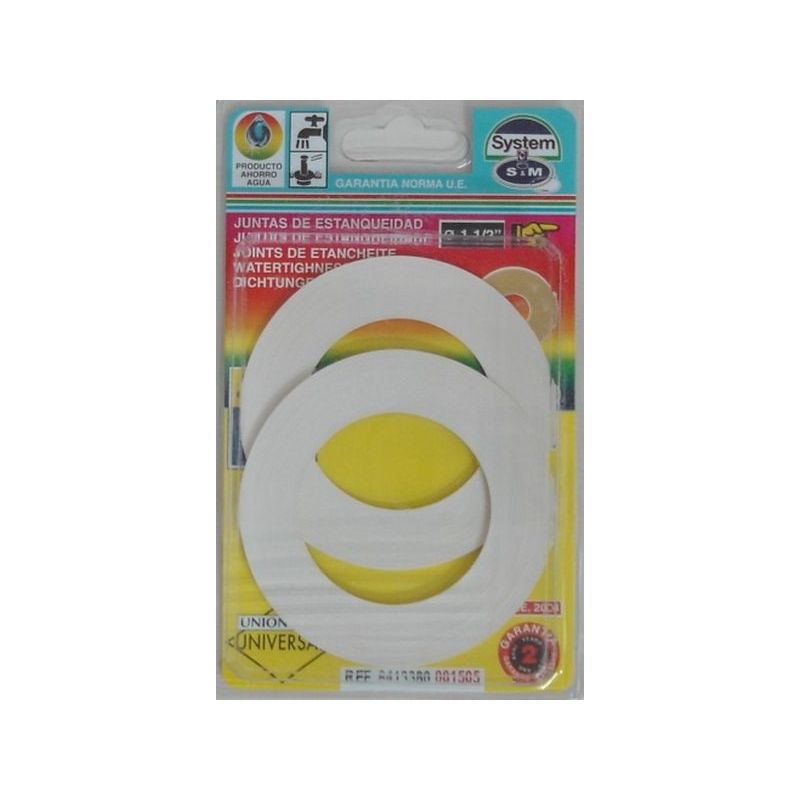 JUNTA FONTAN PLANA 1&quot;1/2 LAVABO GOMA S&amp;M 2 PZ