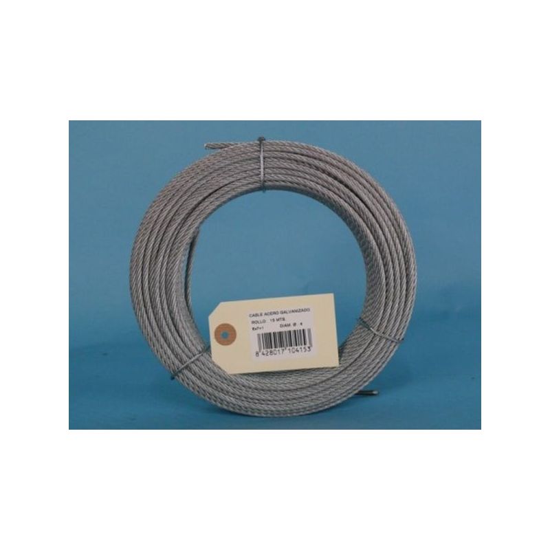 CABLE ACERO GALV 6X7+1 4MM CURSOL 15 MT
