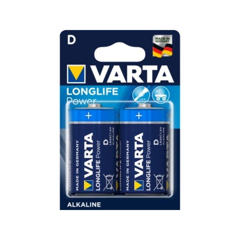 PILA ALCALINA LR20 1,5V LONGLIFE POWER VARTA 2 PZ