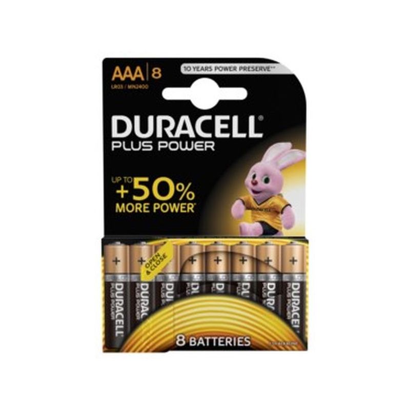 PILA ALCALINA LR03 AAA 1,5V POWER PLUS DURACELL 8 PZ