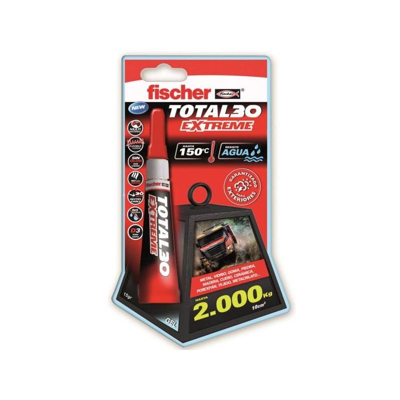 ADHESIVO INSTANTANEO FLEX 15 GR GEL UNIV TOTAL 30 FISCHER
