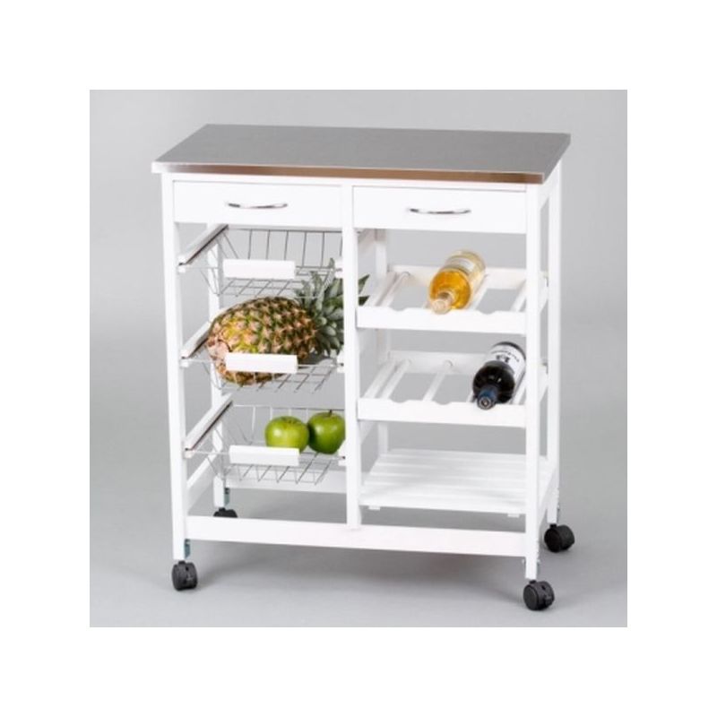 VERDULERO COC 3C 76X67X37CM 2 CAJONES AC/MAD TAPA INOX. KIT