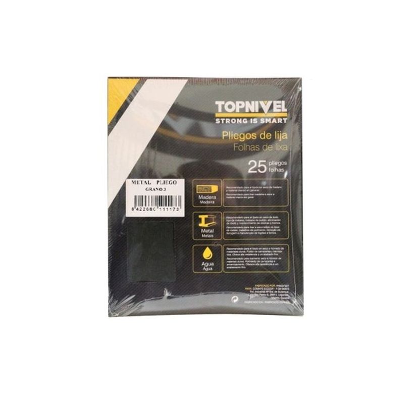 LIJA MET TELA ESMERIL 230 MM X 280 MM GRANO 3/040 NIVEL