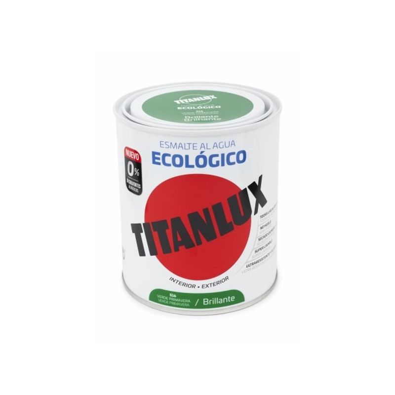 ESMALTE ACRIL BRI. 750 ML VER AL AGUA ECOLOGICO TITANLUX