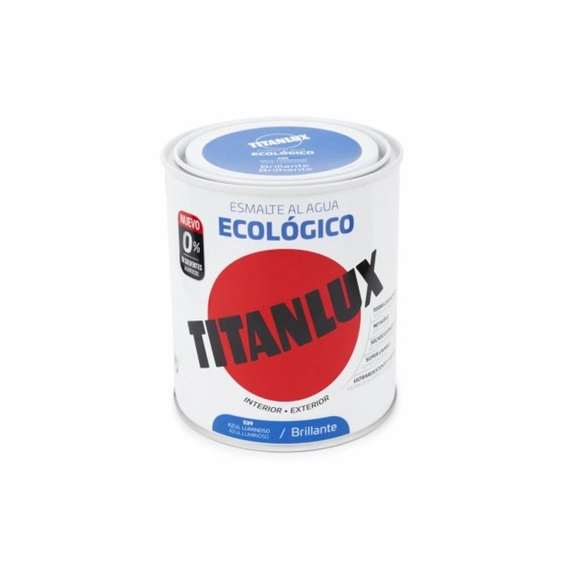 ESMALTE ACRIL BRI. 750 ML AZ/LUM AL AGUA ECOLOGICO TITANLUX