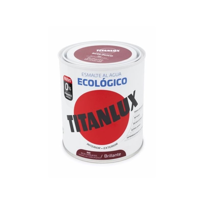 ESMALTE ACRIL BRI. 750 ML RO/CAR AL AGUA ECOLOGICO TITANLUX