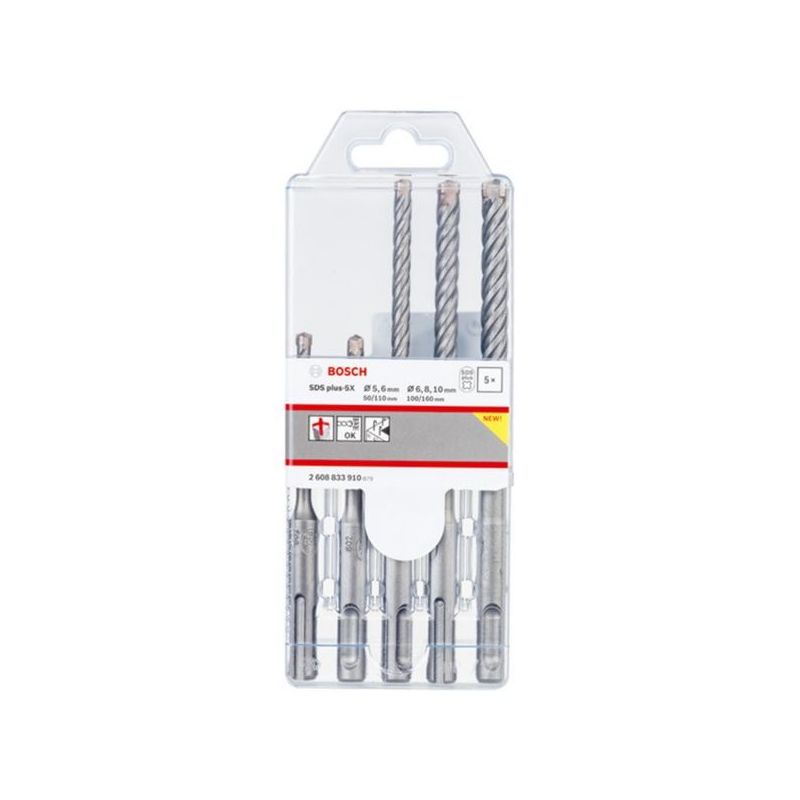 BROCA HORM. BOSCH SDS PLUS 5-6-6-8-10MM 2608833910 5 PZ