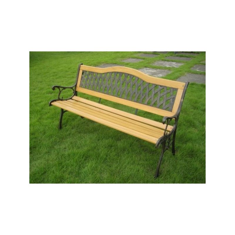 BANCO JARD 124X53X77CM 2 PLAZAS NATUUR ACERO MADERA MAD RESP