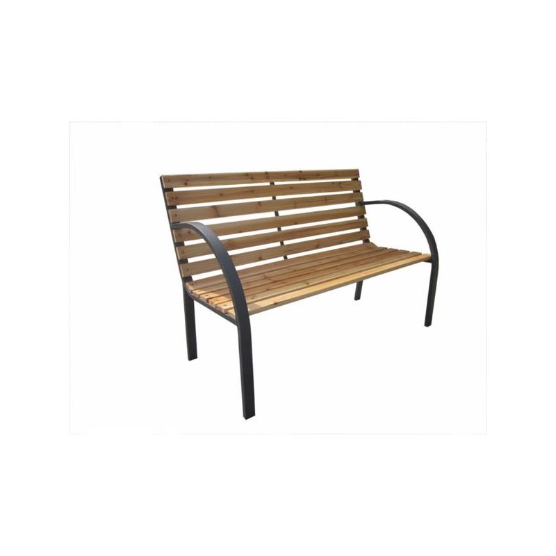 BANCO JARD 120X62X82CM 2 PLAZAS NATUUR ACERO MADERA MAD NT12