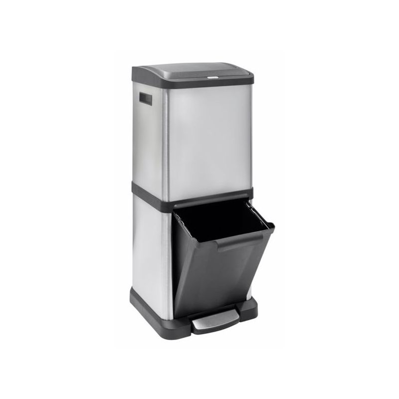 CUBO BAS. RECICL. 34L (18+16) C/PEDAL INOX BINARY ARREGUI
