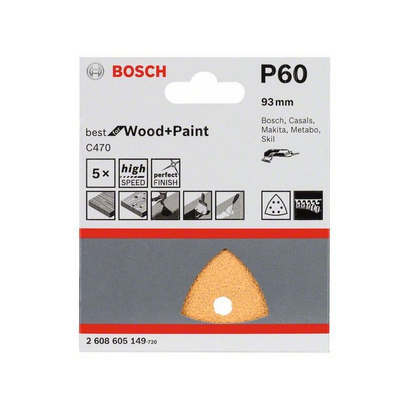 HOJA LIJA BOSCH DELTA 93MM GR60 C470 MA 5 PZ