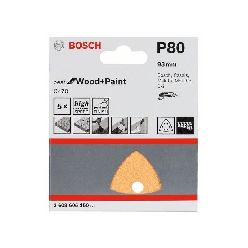 HOJA LIJA BOSCH DELTA 93MM GR80 C470 MA 5 PZ