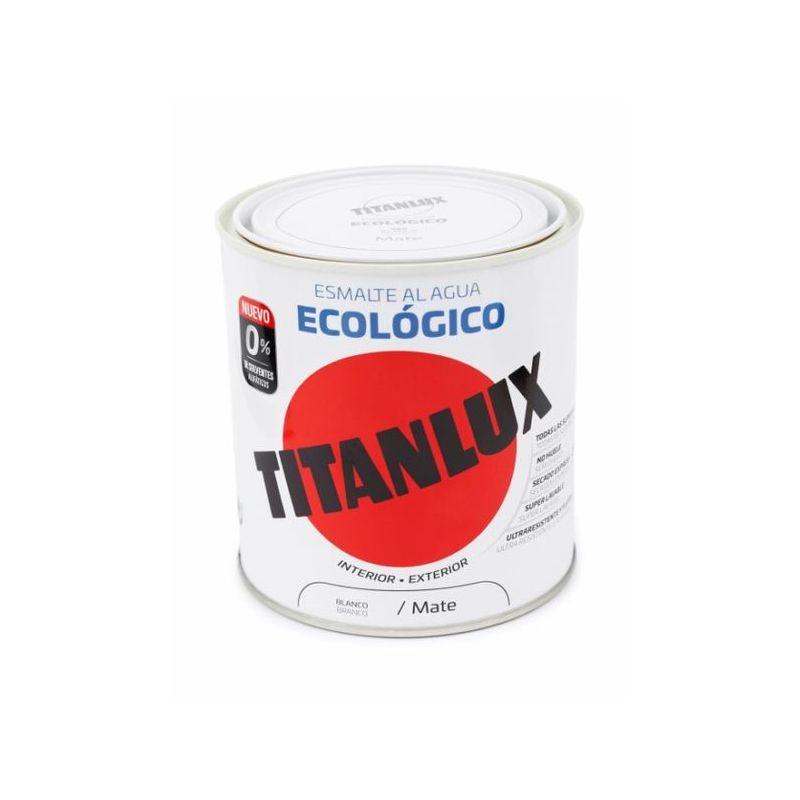 ESMALTE ACRIL MATE 250 ML BL AL AGUA ECOLOGICO TITANLUX