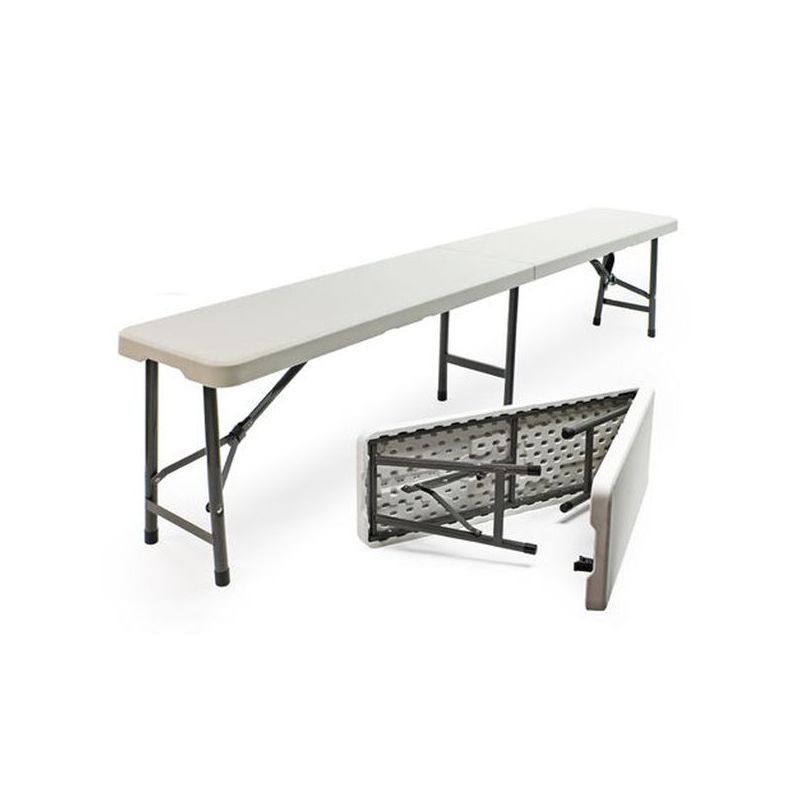 BANCO JARD 181X26X42CM PLEG NATUUR RESINA-ACERO SIN RESPALDO