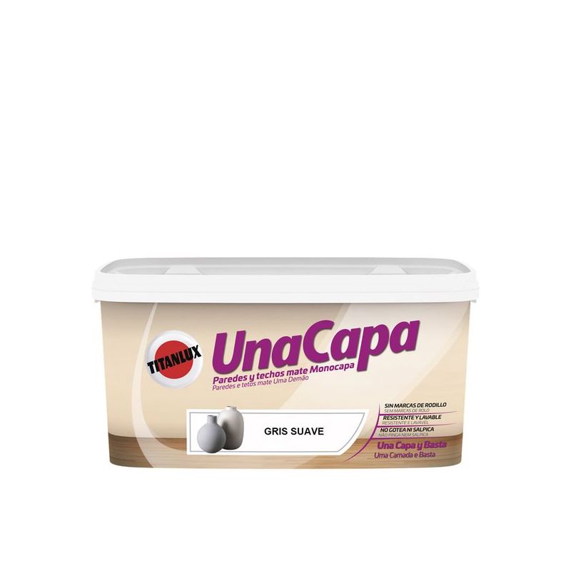 PINTURA PLAST MATE 4 LT GR/SUA INT. MONO UNA CAPA TITANLUX