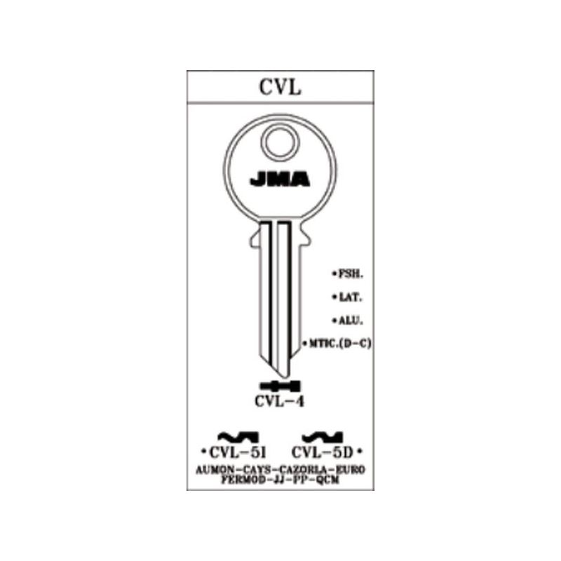 LLAVE CILINDRO EN BRUTO JMA ALU LILA CVL-5D LILA