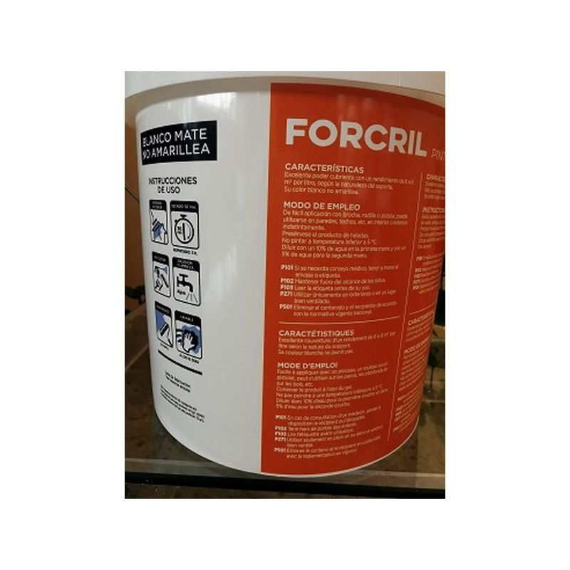 PINTURA PLAST MATE 15 LT EXT. BL FORCRIL BUPISA 15 LT