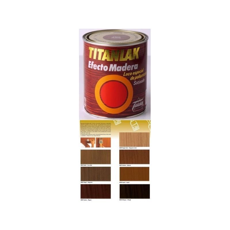 LACA SATINADA POLIU. 375 ML NOGAL CL EF.MAD TITAN