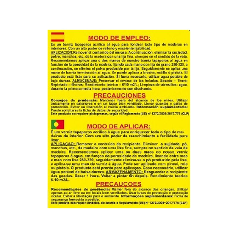 TAPAPOROS PARED-TECHO 375 ML 375 ML INC. INT. AGUA S/OLOR PR