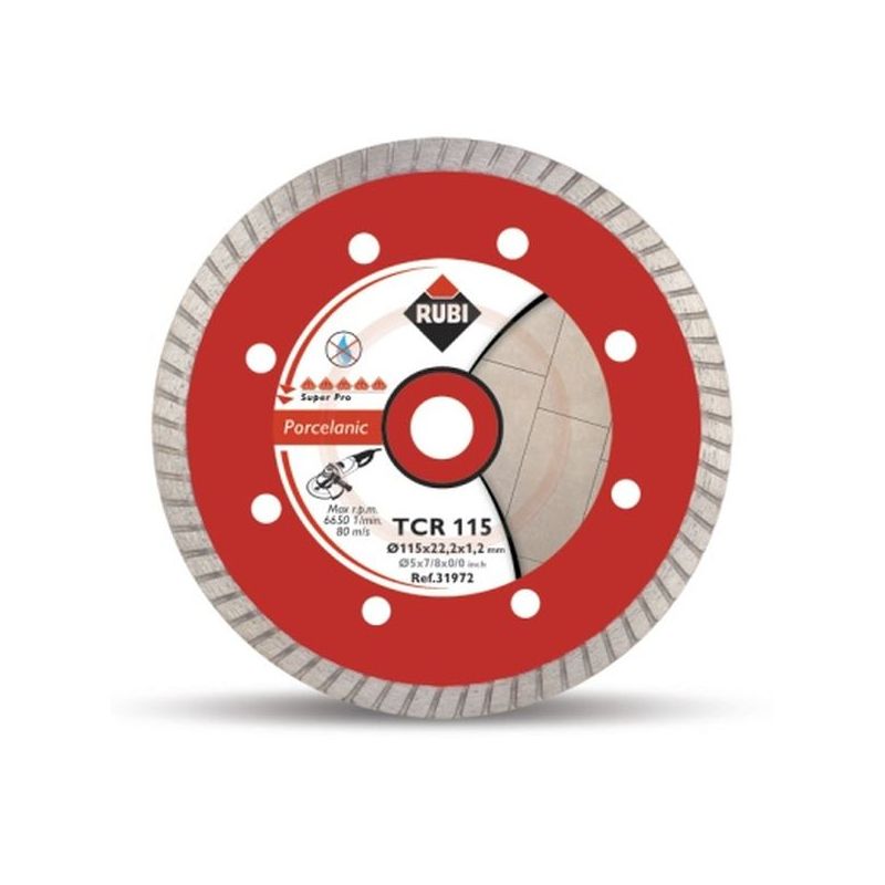 DISCO CORTE PORCELAN. B/CONT 115x1,2 MM TURBO DIAM RUBI