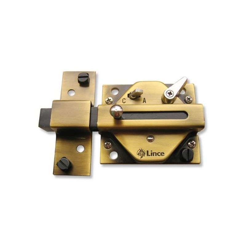 CERROJO SOBR. 74X85MM 2930CV COBRE VIEJO CON CONDENA LINCE