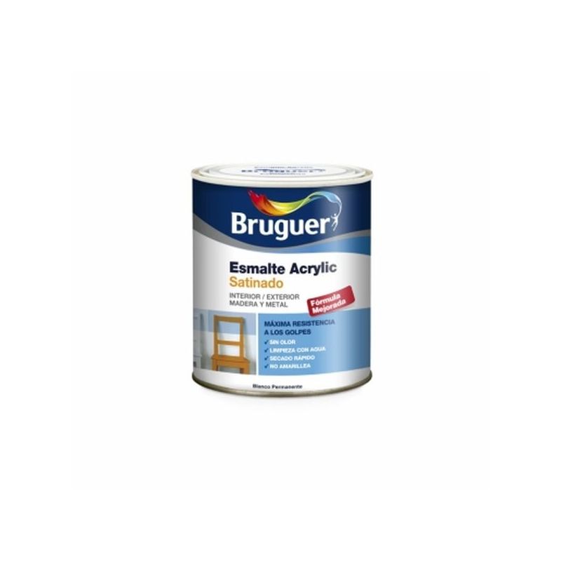 ESMALTE ACRIL SAT. 750 ML BL/ALG INT/EXT S/OLOR BRUGUER