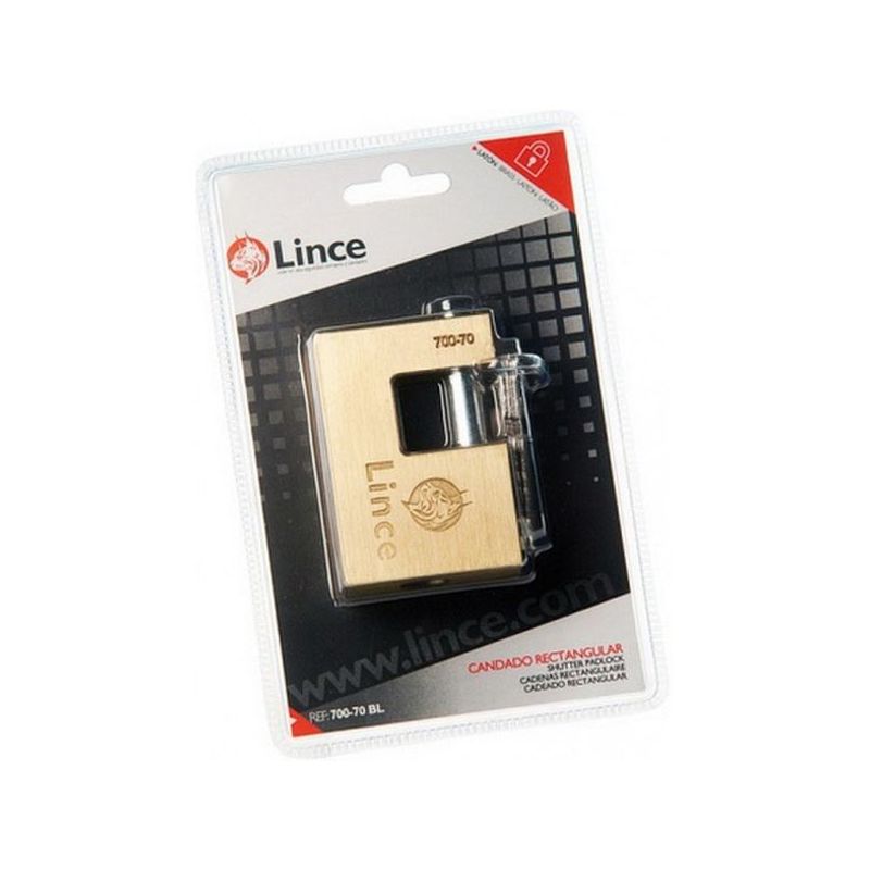 CANDADO SEG 70MM ARCO RECTANGULAR LAT LAT LINCE
