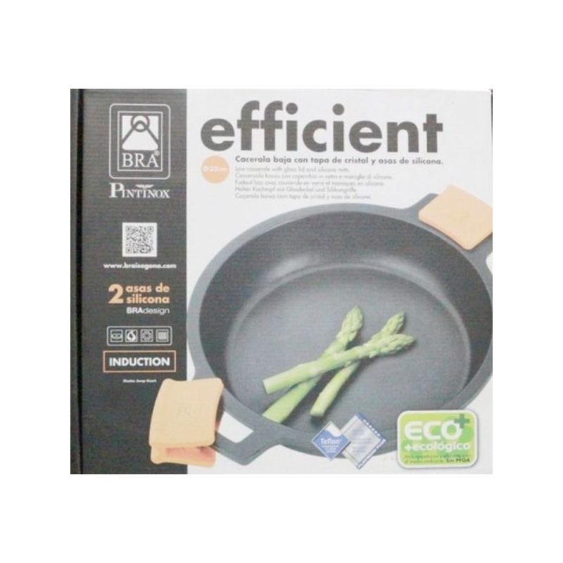 CACEROLA BAJA 32CM C/TAPA IND AL/FU EFFICENT BRA