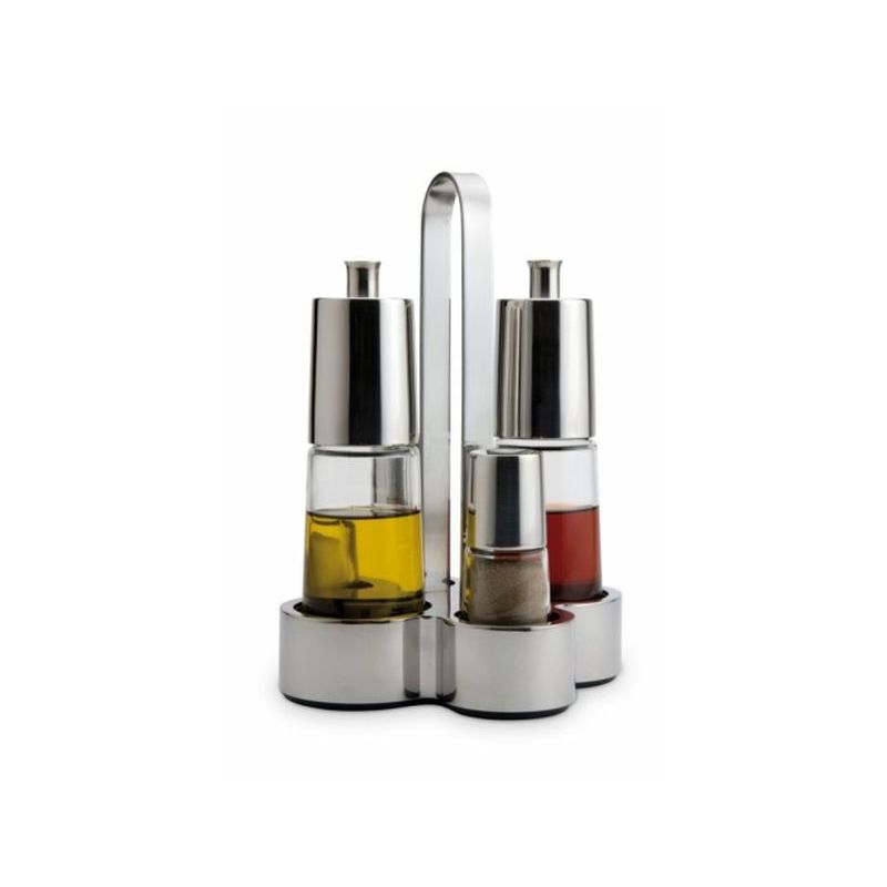 VINAGRERA COC ACEITERA CONVOY CRISTAL/INOX BELLA BRA 4 PZ