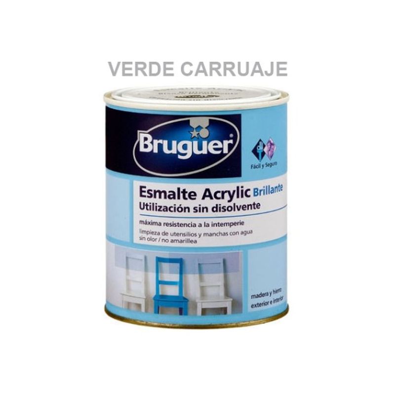 ESMALTE ACRIL BRI. 250 ML VER/CAR INT/EXT S/OLOR BRUGUER