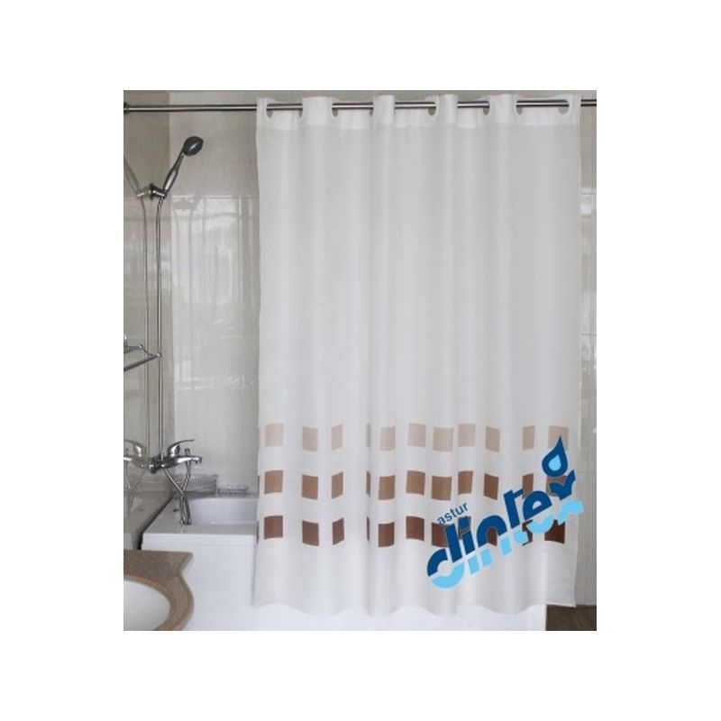 CORTINA BAÑO 180X200CM ANILLA FACIL TEXT BEI LLAS DINTEX 2 P