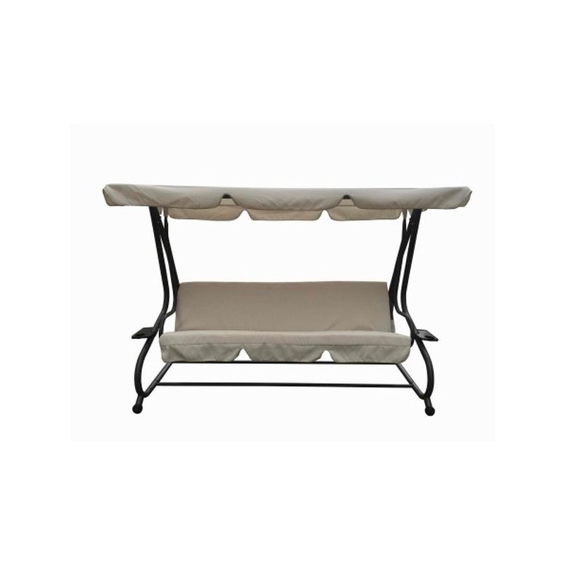 BALANCIN JARD 125X230X164CM 3P C/CAMA GR ACERO NATUUR