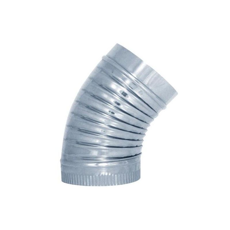 CODO TUBO ESTUFA 45§ 150 MM RIZADO AC GALV EXOJO