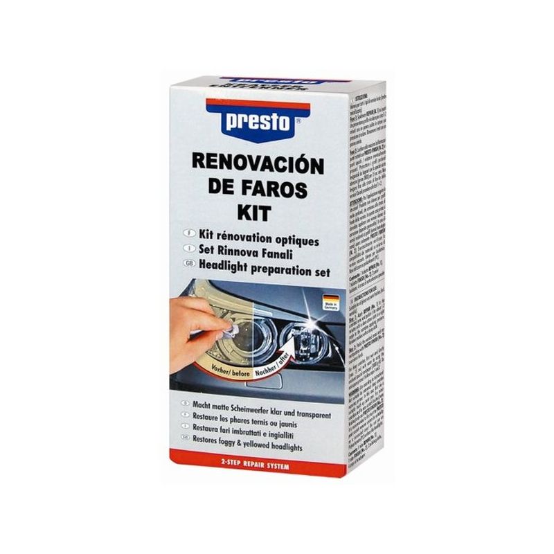 PULIDOR COCHE FAROS 3 LIJAS GAMUZA TACO SPRAY LACA PRESTO